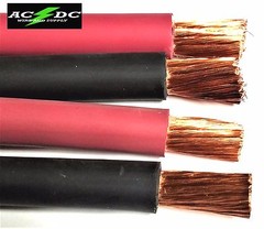 Battery Cable Pure Copper Power Wire 1/0 or 2/0 Gauge AWG Made in USA SAE J1127