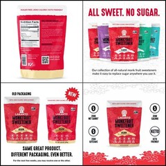 Lakanto Golden Monk Fruit Sweetener with Erythritol – Raw Cane Sugar Substitute.
