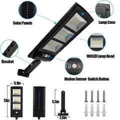5000W Commercial Solar Street Lights Outdoor Dusk to Dawn Super Bright Road Lamp