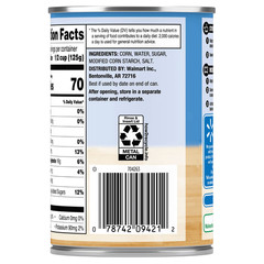 Great Value Canned Cream Style Sweet Corn, 14.75 oz Aluminum Can, 12 Pack