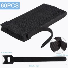Nettbe 60 PCS 6 Inches Reusable Cable Ties, Adjustable 6inches-60PCS, Black