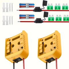 2-Pack Power Wheel Adapter with Fuse Switch Compatible with Dewalt 20V Battery
