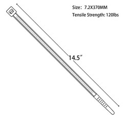 Heavy Duty Zip Ties 14.5″ 12″ 8″ UV Resistant Nylon Cable Ties Cord 120/50/30lbs