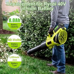 2PACK 8PACK 8.0Ah Battery 40 Volt for Ryobi 40V Lithium OP40602 Battery with LED