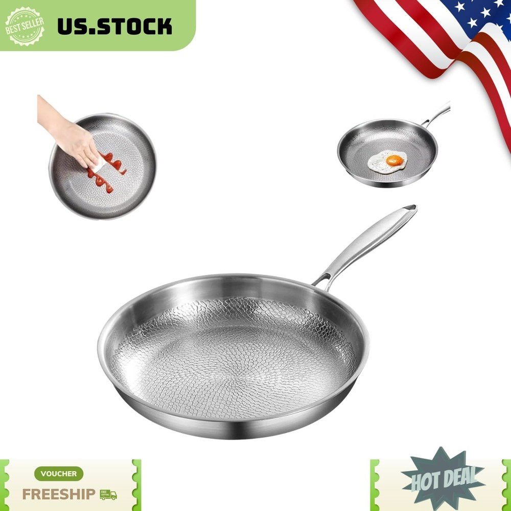 NEW Titanium Hammered Nonstick Fry Pan Ultra Durable Scratch Resistant Cookware