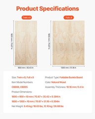 Uimoso Twin Size Bunkie Board 0.4″ Foldable Bed Board Slats w/ Connection 8 Pcs