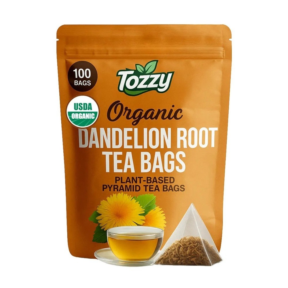 100 Count Organic Dandelion Root Tea – USDA Organic – Plant-Based Pyramid Bags
