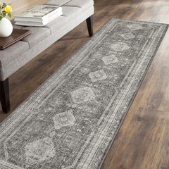 Area Rugs 2×12, Non Slip Hallway Runner Rug, Machine Washable Low Pile Retro …