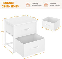 2-Pack Stackable Storage Drawers (4 Drawers Total), White Closet Organizer with