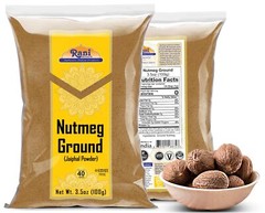 Rani Nutmeg (Jaiphul) Ground Powder Spice, 3.5oz (100g)