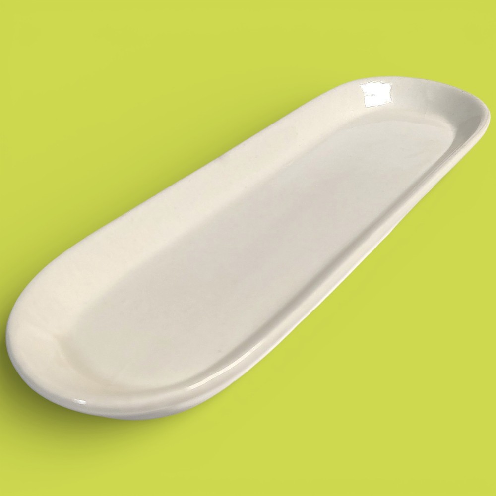 Vintage Elongated Oval Ceramic Serving Tray 3.25″x 11″