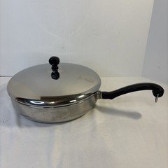Farberware Stainless Steel Aluminum Clad 10” Frying Sauté Pan Skillet With Lid