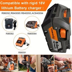 NEW PACK For Ridgid 18V R840085 8.0Ah Hyper Lithium Battery Rigid 18Volt R840087