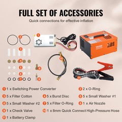 VEVOR PCP Air Compressor 4500PSI External Converter DC12V & AC115V Manual Stop