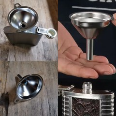 3PCS Kitchen Funnel Set Stainless Steel 2 Cleaning Brushes Food Grade No Spill