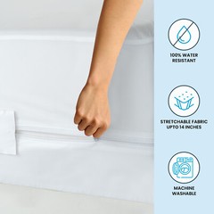 Mattress Encasement Waterproof Protector Zippered Deep Pocket Bed Bug Protector