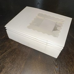 17pc Auto-Popup with Clear Window Bakery Box 8 x 8 x 2.5 inches
