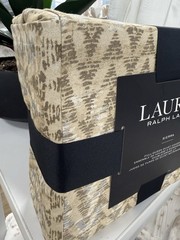 Ralph Lauren Sierra Tan Metallic Taupe Silver F/Queen Duvet Sham Set 3 New~