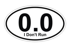 0.0 I Don’t Run Oval / Half Full Marathon Label Vinyl Decal / Sticker *5 Sizes*