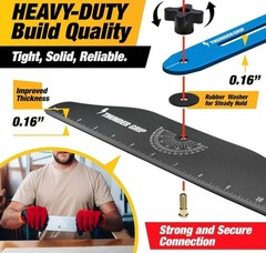 Thunder Grip Stair Tread Template Tool – Deep RED – Adjustable Stairs Jig Tool &