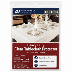 Heavy Duty Top Quality Clear Tablecloth Protector 60″ x 120″ Oblong