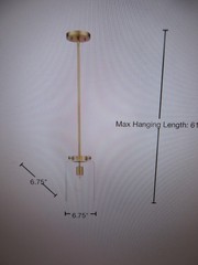 Hampton Bay Mullins 6.75 in 1-Light Honey Gold Mini Pendant Hanging Light
