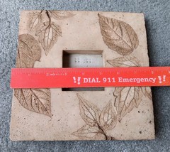 Leaf Imprinted Faux Stone Picture Frame 8×8″, 2.5×2.5 Photo Opening Heavy