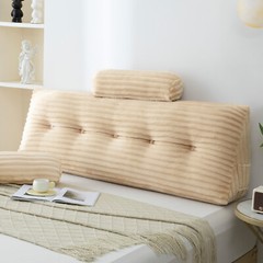 Wedge Headboard Pillow Triangle Cushion Sofa Waist Support with Neck Roll Pillow