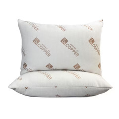 Bed Pillow Hypoallergenic Down Alternative Antimicrobial Copper Infused Set of 2