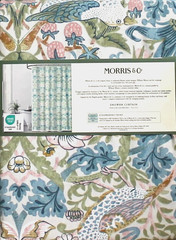 William Morris Fabric Shower Curtain Strawberry Thief Multicolor 72″x72″ Shabby