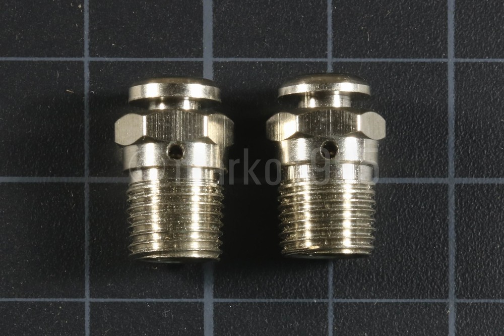 [x2] 1/8″ NPT 711 nickel plated brass button air pressure bleeder relief valve