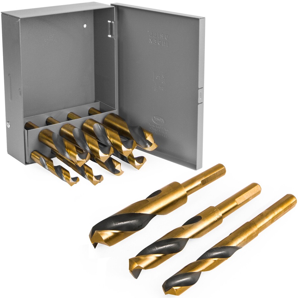 XtremepowerUS 8-Pieces Jumbo Silver & Deming Drill Bit Set Index 9/16″ To 1″
