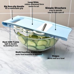 5-in-1 Mandoline Slicer Vegetable Cutter Julienne Shredder Potato Chip Maker