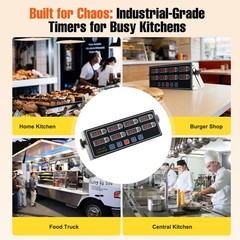 AC 110V Commercial 8 Channel Digital Kitchen Timer Deep Fryer Timer Food Cooking