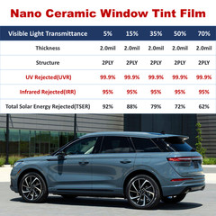 15% VLT Nano Ceramic Window Tint Film 95% IRR 99% UVR High Heat Block Multi-Size