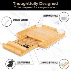 Charcuterie Board Set – Cheese Board for Serving – House Warming Gift Set