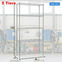 5/6 Tier Wire Shelving Unit NSF Metal Shelf Rack Adjustable For Home-saving