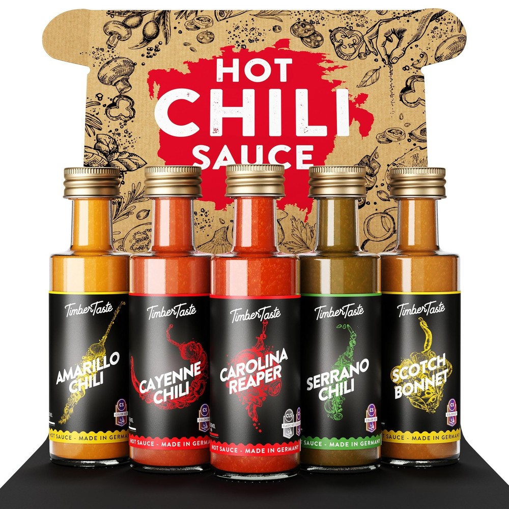 TIMBER TASTE® Color Hot Sauce Gift Set [5×1.35 oz] – 1.35 oz