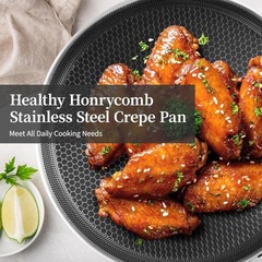 Stainless Steel Crepe Pan – 12 Inch Nonstick Crepe Pan, Stainless Steel Honey…