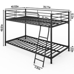 Twin Size Metal Bunk Bed for Kids Teens Adults Heavy Duty Metal Bunk Bed Pink