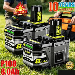 2PACK For RYOBI 18V 8.0Ah P108 High Capacity Battery 18Volt Lithium-Ion One Plus