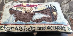 Noah’s Ark Needlepoint Pillow 9″ x 14″ 40 days & 40 Nights Throw Nursery Bible