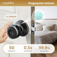 ARPHA Keyless Smart Door Knob Fingerprint Entry Auto Lock Handle D258 Door Lock