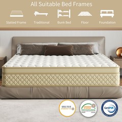 12″ 14″ Hybrid Mattress Gel Memory Foam Springs Twin Full Queen King In A Box