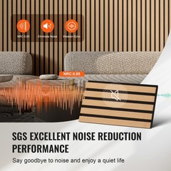 4 Pcs Acoustic Wood Wall Slat Panels 7.9″x94.5″ Sound Absorbing Modern Light Oak