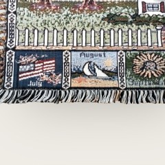 Vintage 12 MONTHS Country House Tapestry 20×35 FAST SHIP