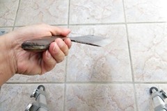 Crude – 8 Inch Small Handle Rivet Carbon Steel Meat Cleaver, Forged, Small Hands
