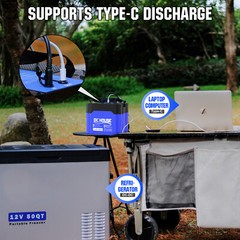 12V 50Ah Portable LiFePO4 Lithium Battery Deep Cycle RV Solar Camping Off-grid