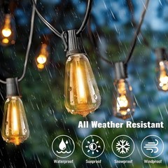 50-200FT LED Outdoor String Lights ST38 Shatterproof 2700K Patio Lights