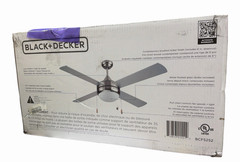 Black+Decker 52″ 4-Bladed Indoor Ceiling Fan w/ Light Brushed Nickel & Silver
